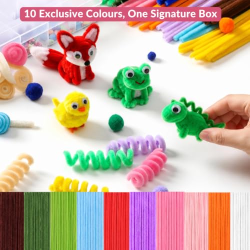 Image of YUNAMI 100 Pcs Multicolor Pipe Cleaners for DIY Craft Flowers - Fuzzy Chenille Stems & Fluffy Sticks for Arts & Crafts, Creative School Projects, Kids Craft Supplies, Home & Party Decor