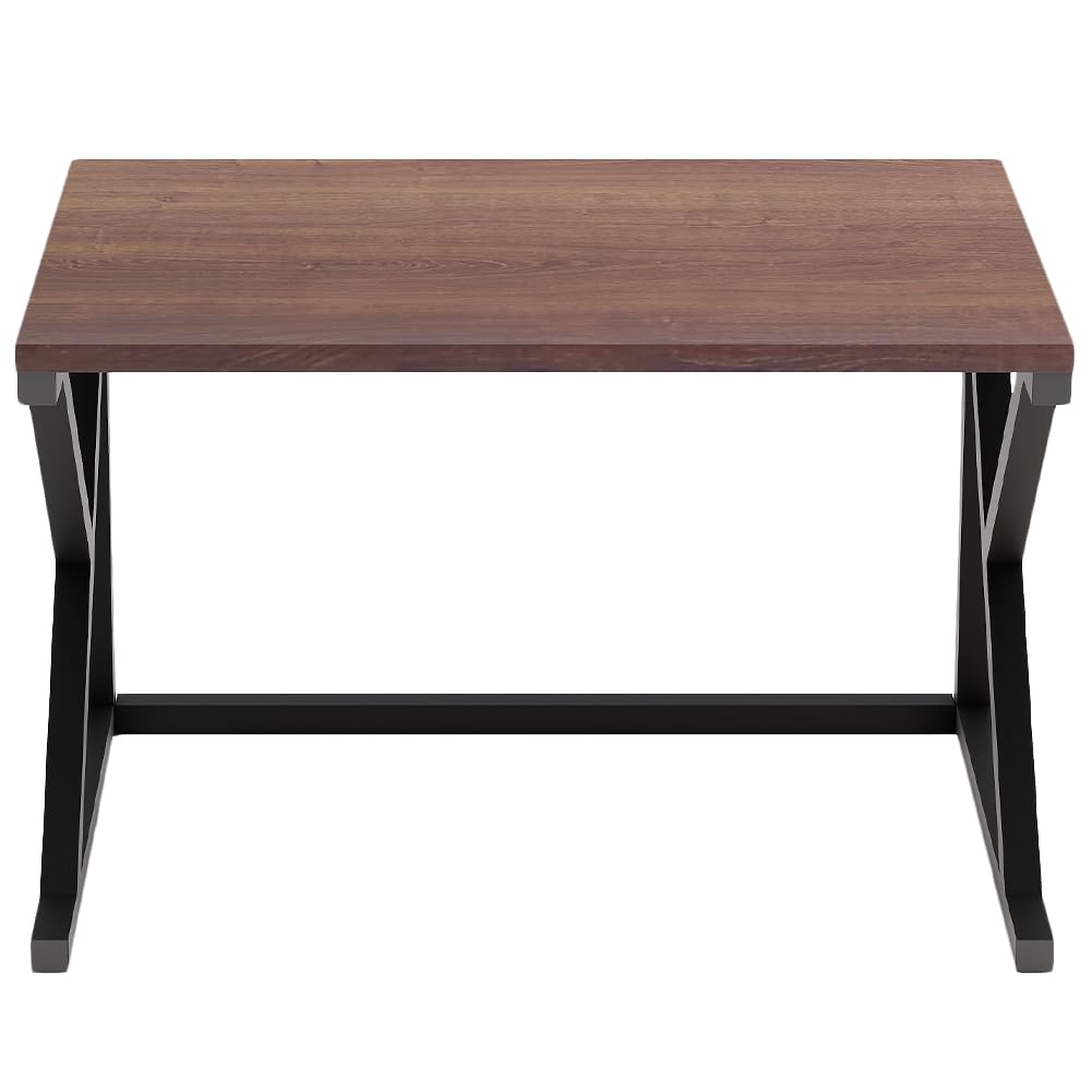 Shally Dogan Scaffalatura Salvaspazio Porta Microonde in Acciaio e Legno, Scaffale da Cucina con 1 Ripiano, Unità di Mensole Piedini Antiscivolo, Mensola Multiuso Design Moderno (Noce + Nero)