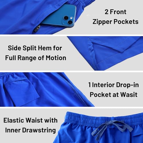 Image of MIER Men's Workout Running Shorts Lightweight Active 5 Inches Shorts with Pockets, Quick Dry, Breathable