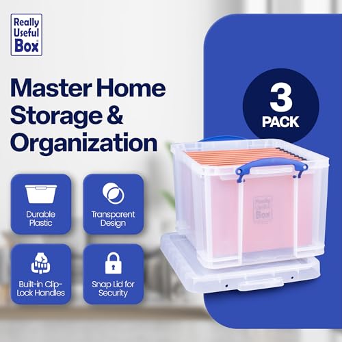 Image of Really Useful Box 32 Liter Storage Container, 3 Pack