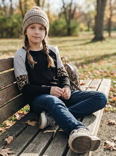 Image of SELINK Girls Big Kids Long Sleeve Striped Color Block Pocket Tees | Casual Loose Fit With Side Pockets,Soft Stretch Polyester Blend For Big Girls Daily&Back To School Wear