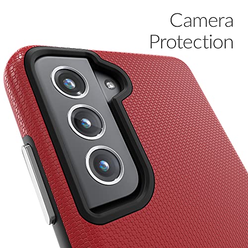 Image of Crave for Galaxy S21 FE Case, Shockproof Protection Dual Layer for Samsung Galaxy S21 FE 5G (6.4 inch) - Red