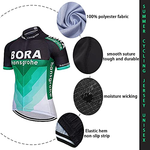HOMTOL Abbigliamento Ciclismo Set Manica Corta Tuta Ciclismo Uomo Completo Ciclismo Estivo Per Bici Da MTB Con Pantaloncini Imbottiti in Gel Traspirante e Ad Asciugatura Rapida