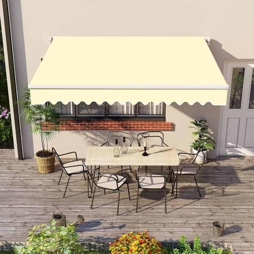 Toldo retráctil de repuesto para patio, resistente a los rayos UV, tela para exteriores, terraza, jardín, restaurante, tienda, 4 x 2,5 m, resistente a la intemperie