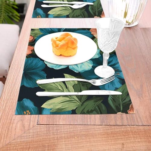 Set de table fleur d hibiscus lot de 4 pour salle a manger - 5