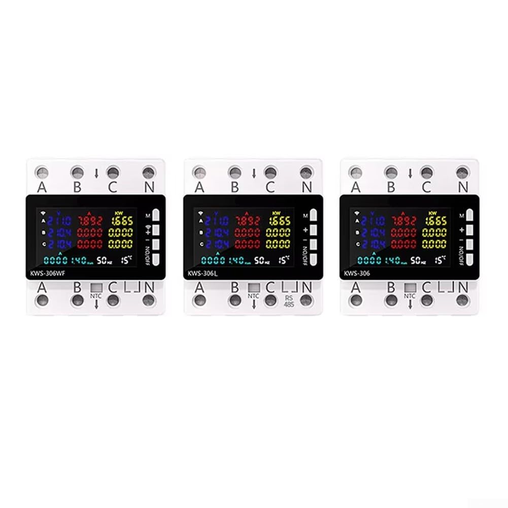 Contatore di corrente rotante su guida DIN LCD AC85-290V 80A (KWS-306)