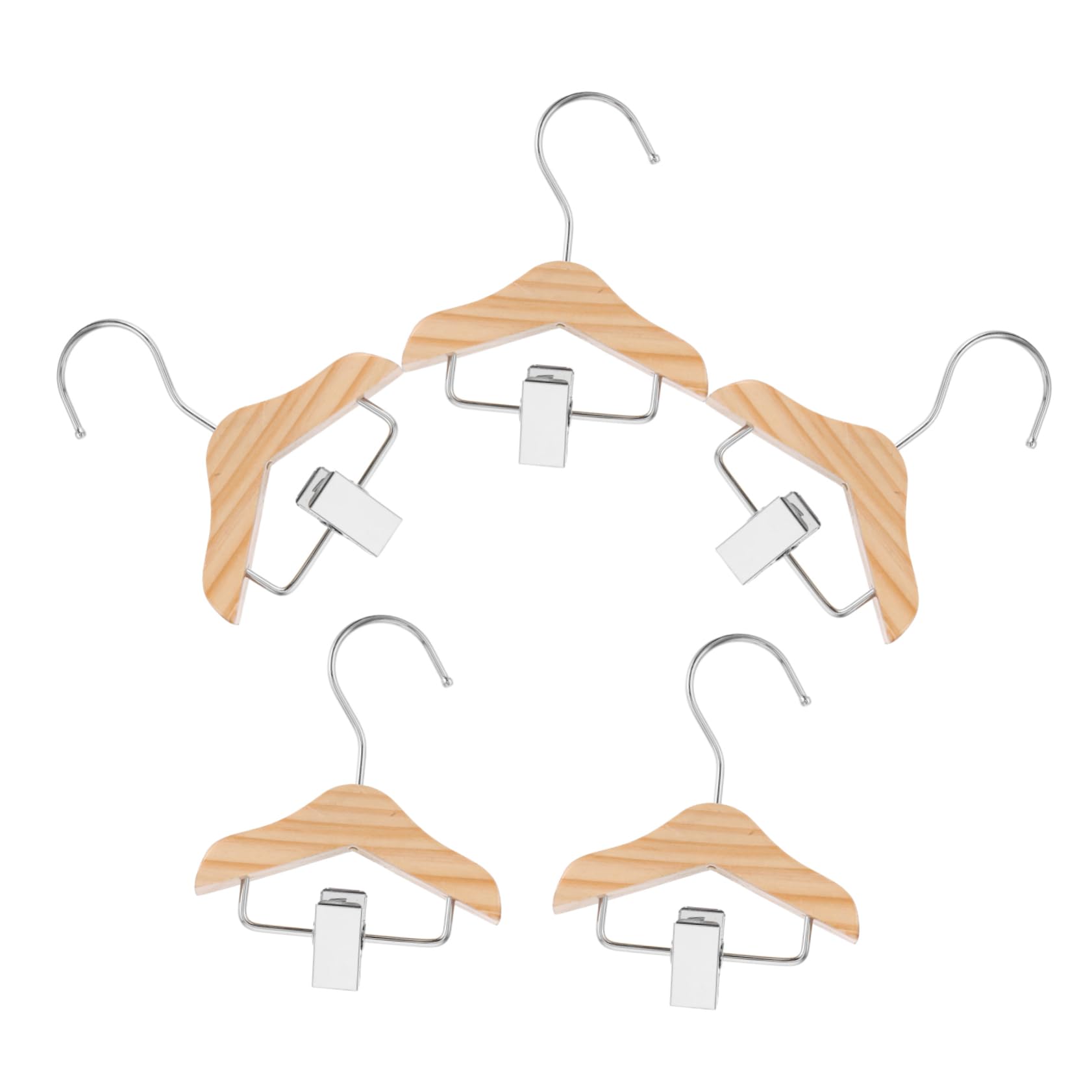 KOMBIUDA 5pcs Wooden Clothes Hangers with Clips Garment Organizer for Versatile Storage for Boy Girl for Closet Nursery Clothing Display