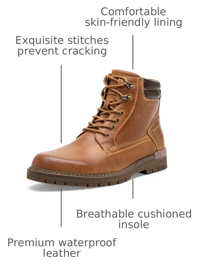 Image of Jousen Mens Boots Fashion Casual Boot Hiking Zipper Chukka Boots for Men