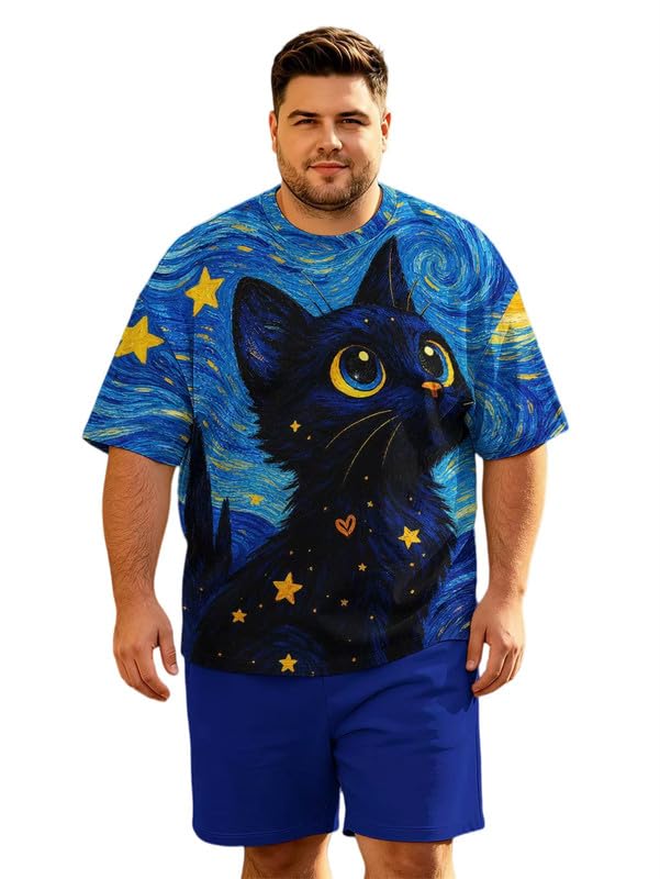 Conjunto de chándal para hombre con camiseta de tigre y pantalones cortos casuales de cordón