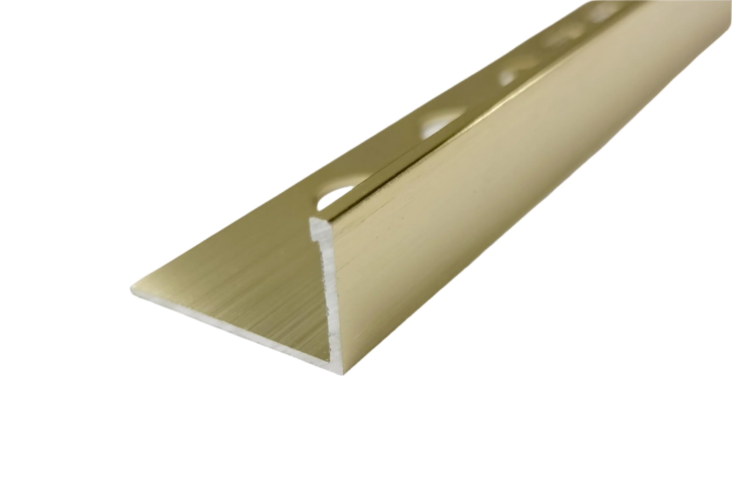 10mm Aluminium Metal Tile Trim L Shape 250cm Long 4 Colours (10, Brushed Gold)