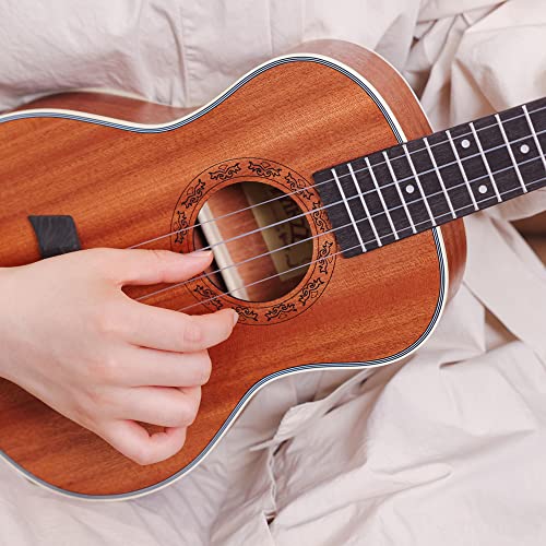Winzz Tenor Ukulélé Adulte, Ukulele Débutant Set 26 Pouces Avec Support Ukulele et Capodastre (Acajou, Mat) - Les Beatles, Paul McCartney, John Lennon, RIngo Starr, George Harrison Winzz Tenor Ukulélé Adulte, Ukulele Débutant Set 26 Pouces Avec Support Ukulele et Capodastre (Acajou, Mat) – Image 7