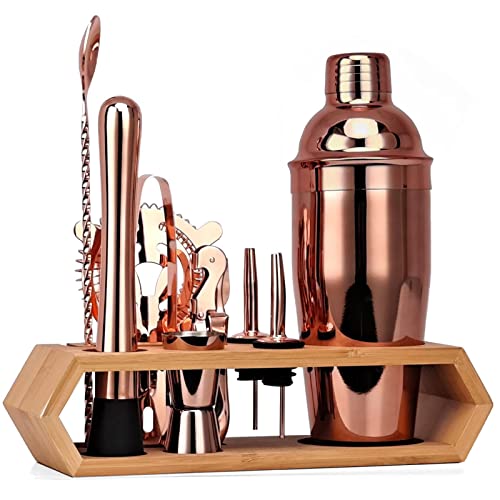 Set de coctelera Boston 750ml con soporte y 10 piezas
