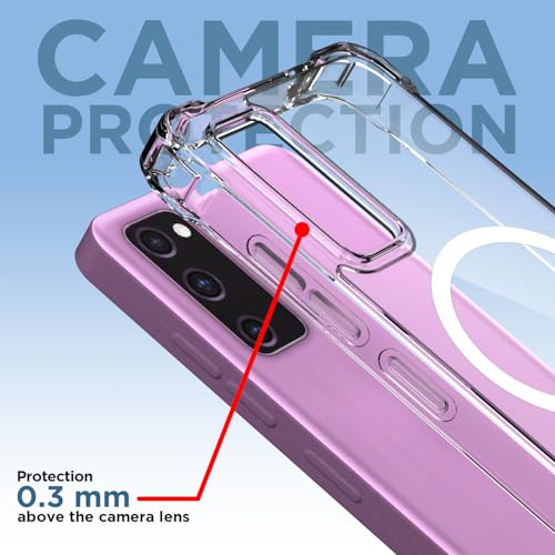 Image of Pikkme Back Cover for Samsung Galaxy S20 Fe 5G Mag-Safe Shockproof PC + TPU Protective Case Magnetic Support Bumper Case (Transparent Mag-Safe)