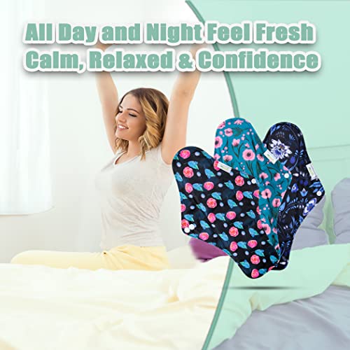 Image of wegreeco Reusable Menstrual Pads - Reusable Sanitary Pads | Reusable Panty Liners | Soft Cloth Menstrual Pads - 6 Pack with 1 Cloth Mini Wet Bag (XL, Rose)