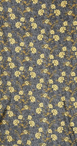 Image of Heavy Polyester Floral Printed Window Light Filtering Curtains for Living Room Bedroom Hall Room, 6 feet Window, Grey, Set of 2