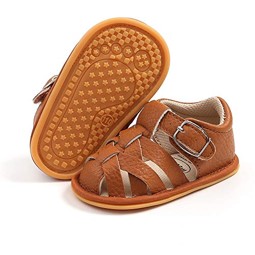 Image of E-FAK Baby Boys Girls Summer Sandals Outdoor Beach Anti-Slip Rubber Soft Sole Newborn Toddler First Walker Shoes