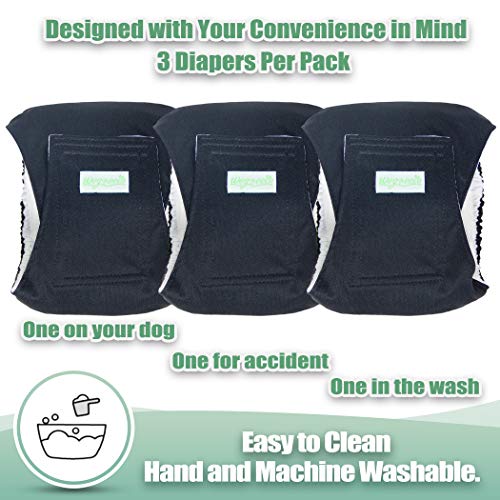 Image of Wegreeco Washable Male Dog Belly Wrap - Pack of 3 - (Black,XX-Large)