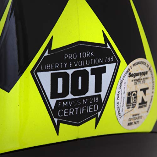 Pro Tork Capacete Evolution G6 Eagle 58 Preto/Amarelo Neon