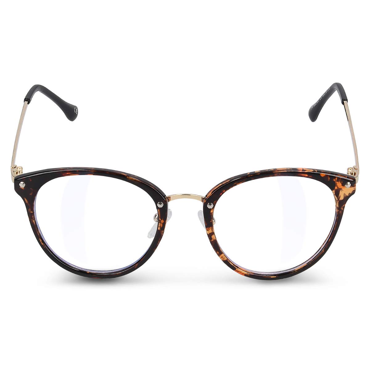 Navaris Retro Okulary Bez Recepty - Damskie Męskie Vintage 50-Nerd Z Metalowymi Wspornikami