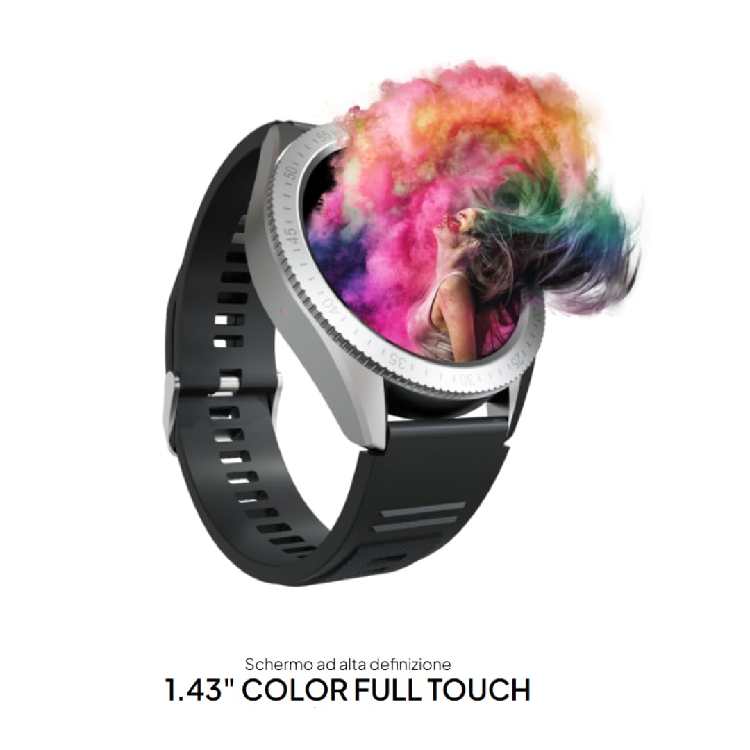 Techmade Rocks 2.0 Montre Connectée Homme Femme, Appels Bluetooth, Notifications Whatsapp, Podomètre, Cardiofréquencemètre, Suivi du Sommeil, Multisport, Étanche, (Noir et Gris Clair)