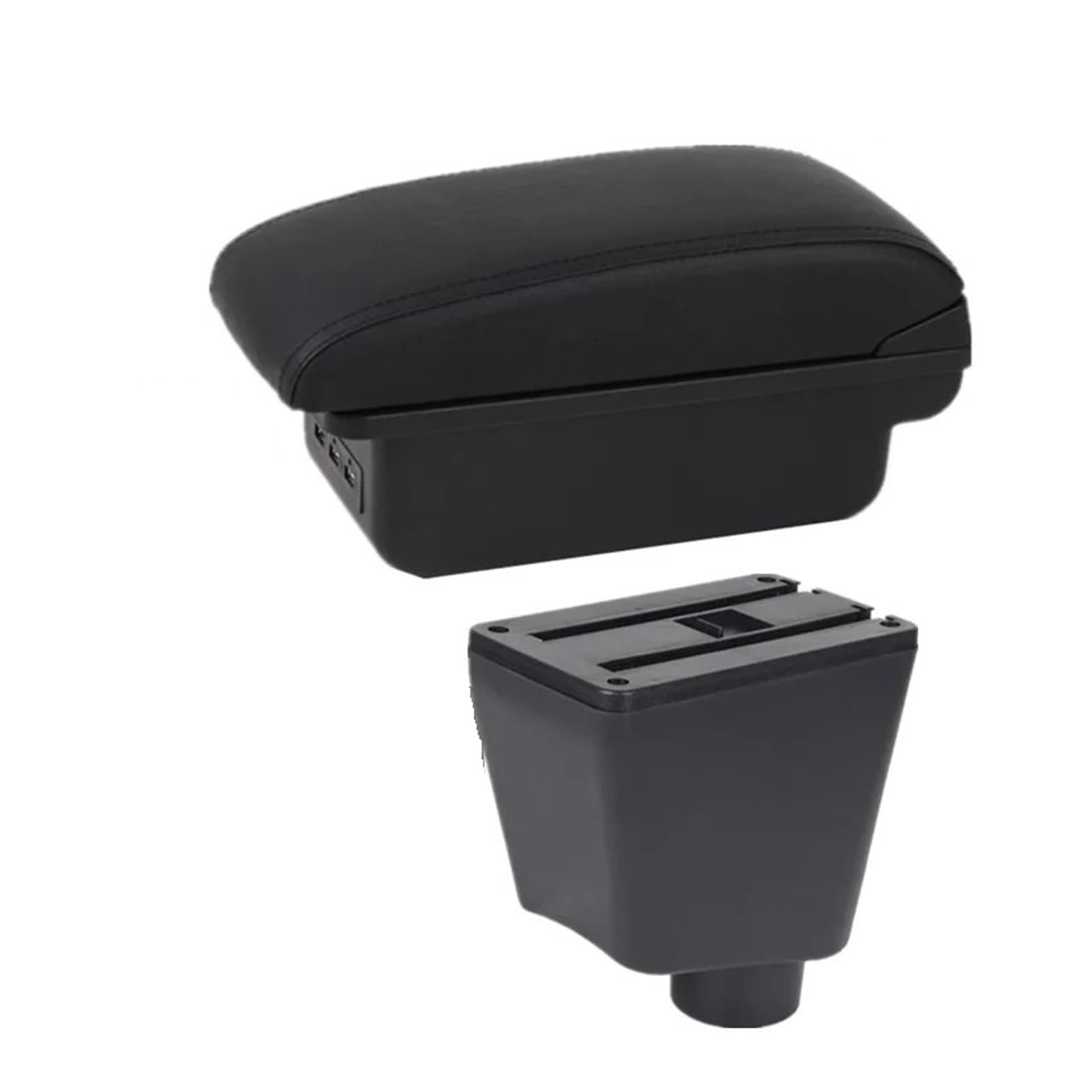 UMDJJU For Clio 4 For Captur For 3 For III IV Armrest Car Box Accessorie Storage Parts Dedicated Interior Retrofit Car Centre Console Armrest Box(B1 black line 3USB)