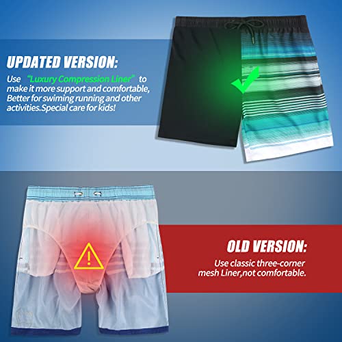 MILANKERR Men Swim Trunks 7" Swim Shorts Bathing Suit with Compression Liner Stretch No Chafed 18-21" Length4