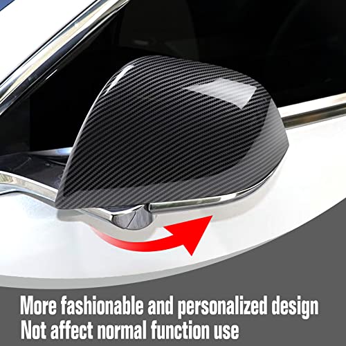 Model Y Side Mirror Cover, Mirror Cap 2 PCS Gloss Carbon Fiber Rearview Mirror Cover for Model Y (2021-2024) - Image 5