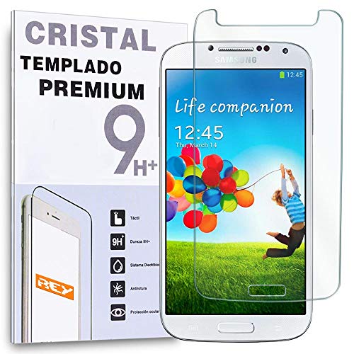 REY Protector de Pantalla para Samsung Galaxy S4, Cristal Vidrio Templado Premium