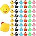 200 Pcs Mini Rubber Ducks in Bulk Yellow Tiny Baby Shower Ducks Float Squeak Bathtub Duckies Preschool Bath Toy for Birthday Party Gift(1.57 x 1.57 x 1.18 Inch,Pink, Black, Red, Green, Yellow, Blue)