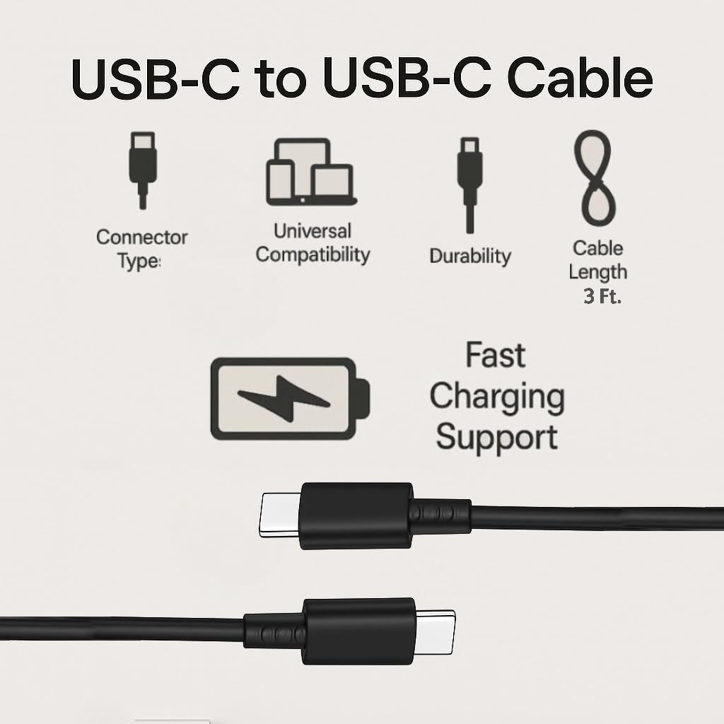 45W USB Type C to C Fast Charging Cable Compatible with Samsung S25/S24/S24 /S23/S22/S21(Ultra/Fe) M36/M35/M07/06/05,(S/A/F/M) All Series, High Speed Data Transfer Upto 480 Mbps — Amazon image 3