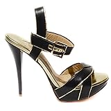 gianni marra outlet Materiale Tomaia: Pelle GIANNI MARRA SANDALO Donna 0000434 Nero-Oro Nero-Oro 38