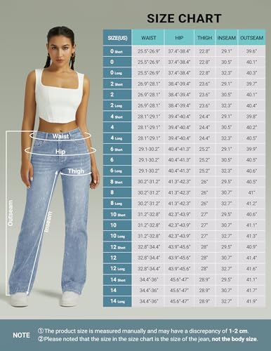Image of FUNUCA Straight Leg Jeans for Women,High Waisted Wide Leg Loose Microelastic Boyfriend Denim Pants