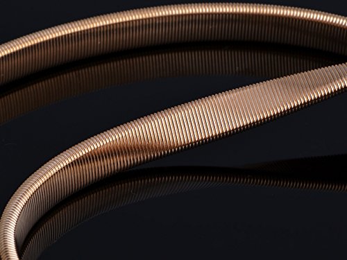 Anna-Kaci Women Shine Metal Elastic Waist Belt Leaf Stretch Simple Dress Belts4