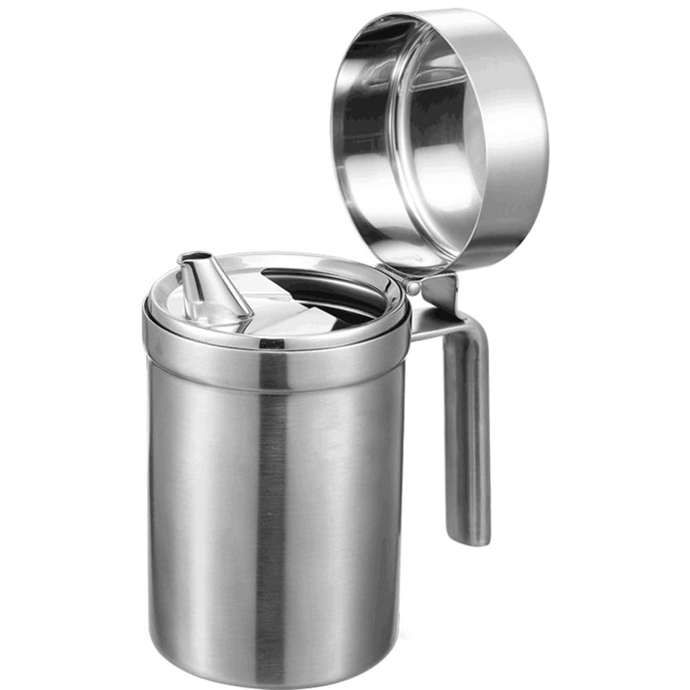 UDSKNV[KSL For Kitchen, BBQ Olive Oil Dispenser Bottle 550ML Stainless Steel Leakproof Design Wide Mouth& Lid Included
