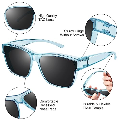Image of URUMQI Polarized Sunglasses Fit Over Glasses for Men Women, Oversized Square Sun Glasses UV400 Protection