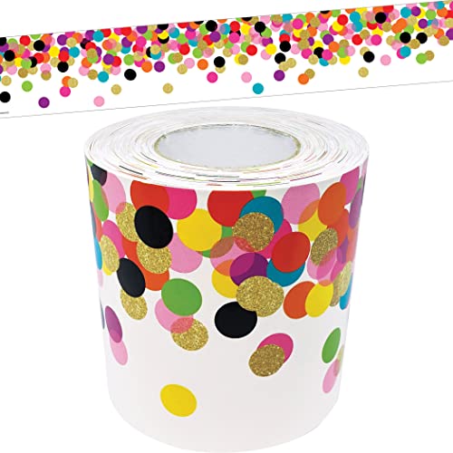 Image of Teacher Created Resources Confetti Straight Rolled Border Trim - 50ft - Decorate Bulletin Boards, Walls, Desks, Windows, Doors, Lockers, Schools, Classrooms, Homeschool & Offices