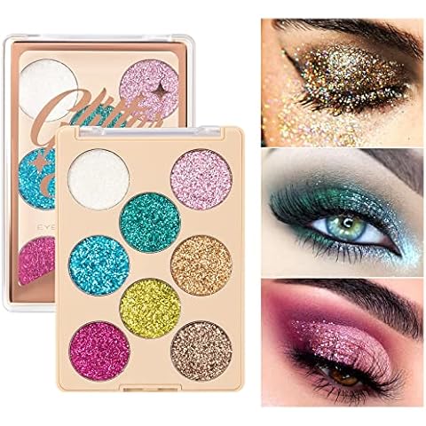 Beteligir 8 Colors Glitter Eyeshadow Palette,Shimmer Ultra Pigmented Makeup Eye Shadow Powder Long Lasting Waterproof, Shimmer Sequin Palette (02) Cover