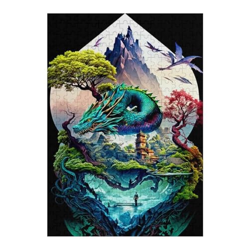 Puzzle 38x26cm/1000pcs pour Adolescents Dragon's Heartland Fantasy Casse-têtes pour Adultes, Jeu De Réflexion, Anti-Stress, Cadeaux d'anniversaire Et Cadeaux...