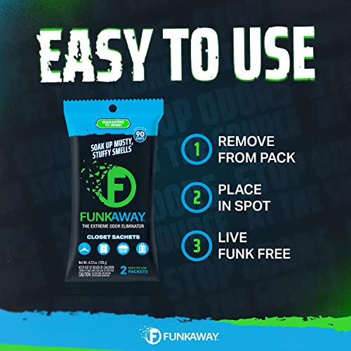 funkaway extreme odor eliminating closet sachet odor absorbing packet ideal for closets drawers hampers attics and storage spaces fresh smell for up to 90 days