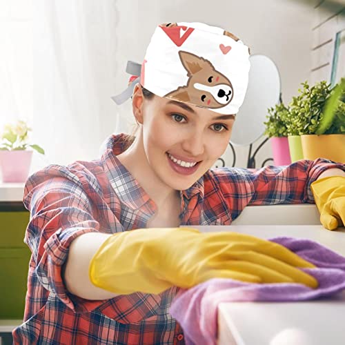 Chapeaux bouffants à motifs mignons avec cordon de serrage réglable