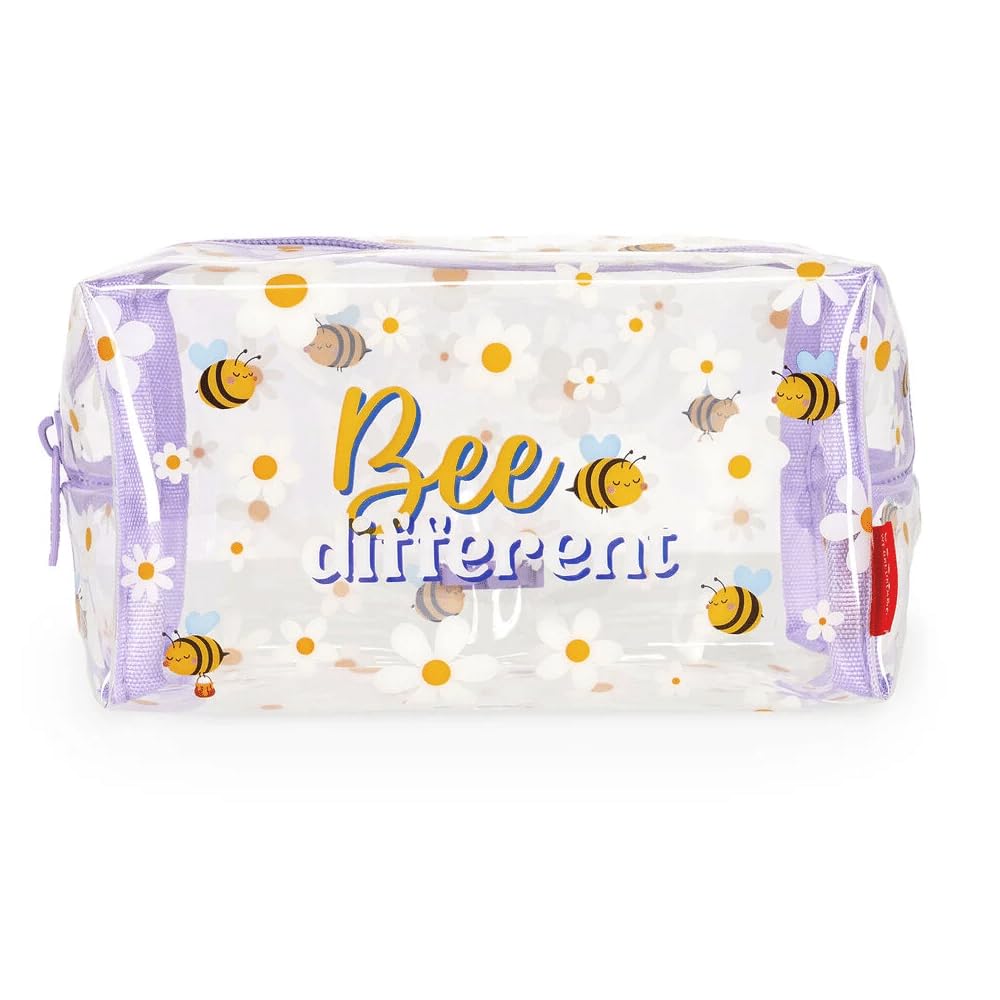 Legami - Trousse Porta Trucchi, Makeup Queen, in Metallo e TPU, Tema Bee, Pochette Capiente, Chiusura con Zip, 18x14 cm