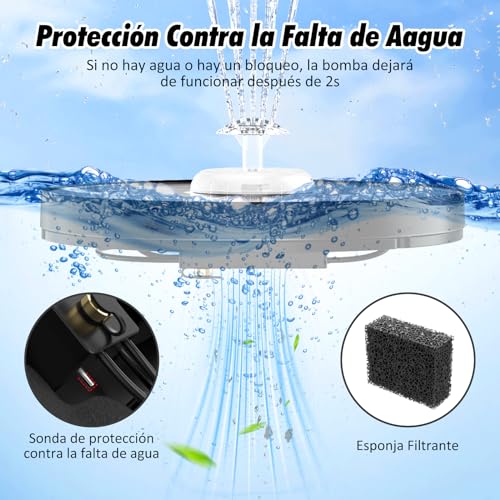 AISITIN-65W-Fuente-Solar-con-Mando-a-Distancia-Fuente-Jardin-Exterior-Bomba-de-Piscina-con-BateriaDiferentes-Bombas-de-Agua-de-Boquilla-para-Jardin-Estanque-Bano-de-Pajaros-DIY-Paisaje-Acuatico