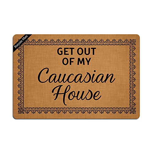 Ruiyida Mats Get Out of My Caucasian House Doormat Entrance Floor Mat Funny Doormat Door Mat Decorative Indoor Outdoor Doormat Non-Woven 23.6 by 15.7 Inch Machine Washable Fabric Top Ruiyida Mats Get Out of My Caucasian House Doormat Entrance Floor Mat Funny Doormat Door Mat Decorative Indoor Outdoor Doormat Non-Woven 23.6 by 15.7 Inch Machine Washable Fabric Top