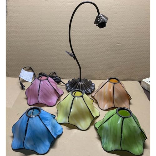 Bieye TS0102 Tiffany Style Staind Glass Flower Lampshade (42mm Opening Green) by Bieye - Used condition - Image 4