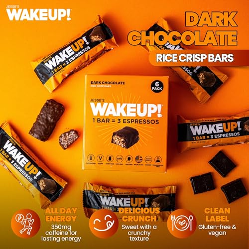 Image of WAKE UP! Caffeinated Dark Chocolate Bars, 3 Espressos, 2 Pack (12 Bars)