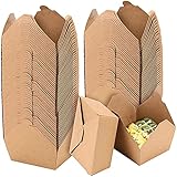 DAANYAP 50 Stück 1,275 ml Kraftpapier-Box, chinesische Takeout-Behälter, auslauf- und fettbeständig, für Restaurant, Catering und Party, mikrowellengeeignet