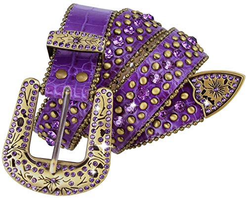 35116 50116 Women's Belts Rhinestone Belt Fashion Western Cowgirl Bling Studded Design Leather Belt