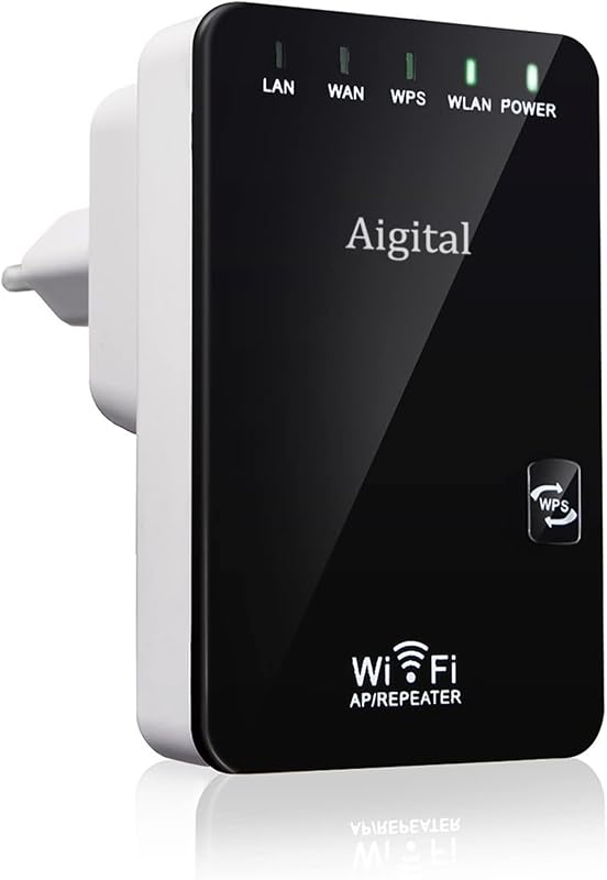 Wodgreat WiFi Jelismétlő 300 Mbit/s - Vezeték Nélküli Jelerősítő LAN Csatlakozással, WPS Funkcióval, 340m² Lefedettség, 45+ Eszköz Támogatás