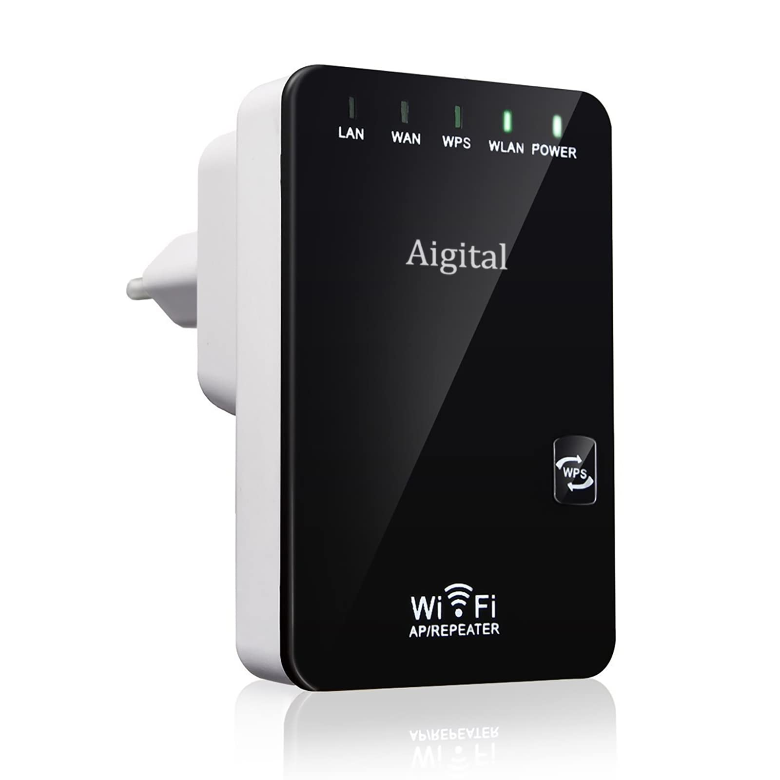 WLAN Repeater Verstärker 300MBit/s, WiFi Extender Booster mit Repeater/AP Modus und WPS-Funktion, Internet Verstärker mit LAN Anschluss bis zu 3650 sq.ft und 45+ Geräten