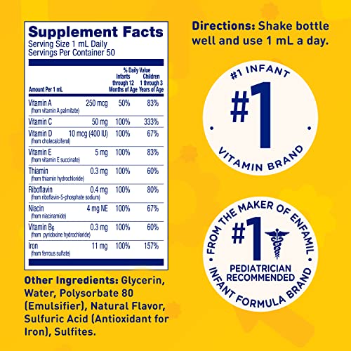 Enfamil Poly-Vi-Sol Liquid Multivitamin Supplement for babies & toddler 50ML, 2CT - image 2